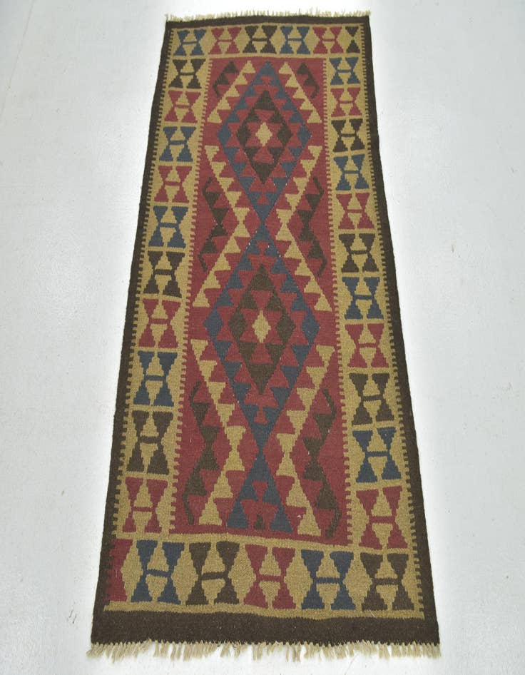 Detail image of  3' 4 x 5'  Hand Woven Kilim Maymana Wool Rug