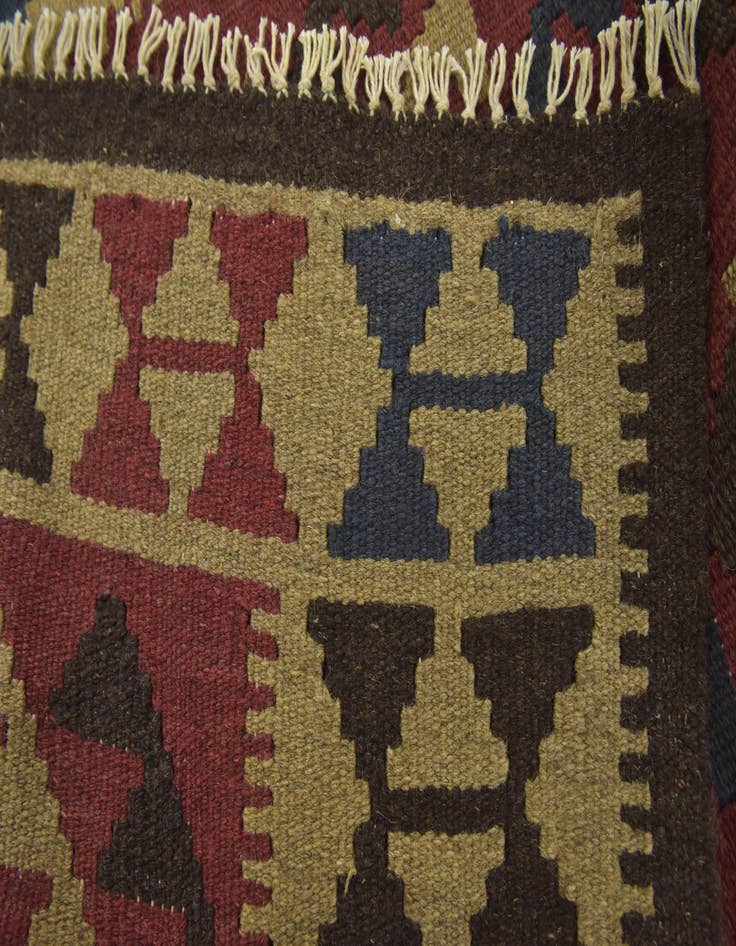 Detail image of  3' 4 x 5'  Hand Woven Kilim Maymana Wool Rug
