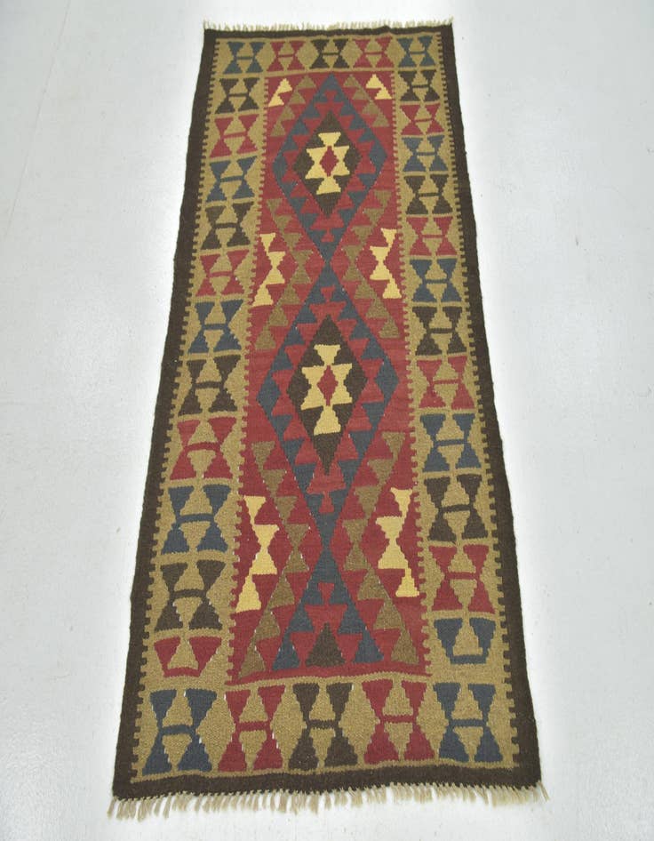 Detail image of  3' 4 x 5'  Hand Woven Kilim Maymana Wool Rug