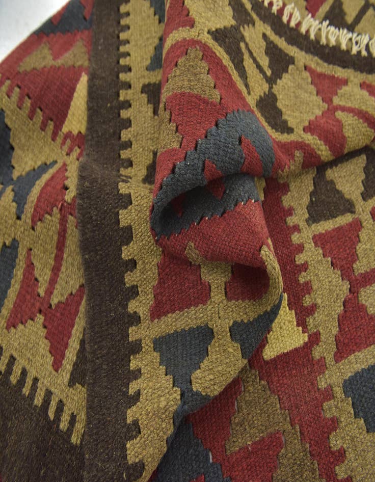 Detail image of  3' 4 x 5'  Hand Woven Kilim Maymana Wool Rug
