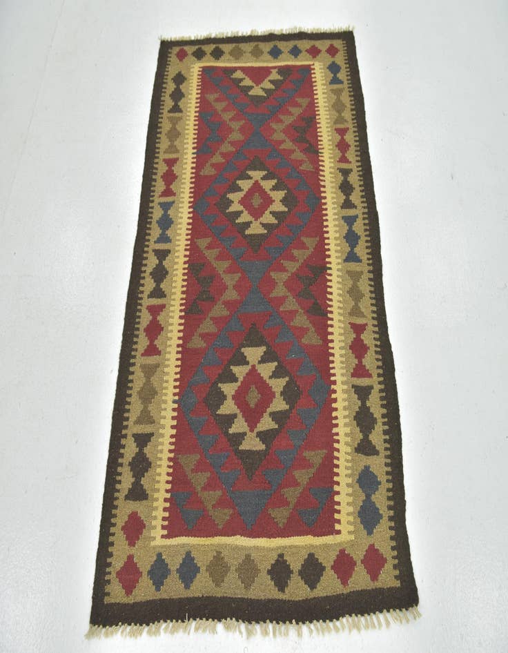 Detail image of  3' 4 x 5'  Hand Woven Kilim Maymana Wool Rug