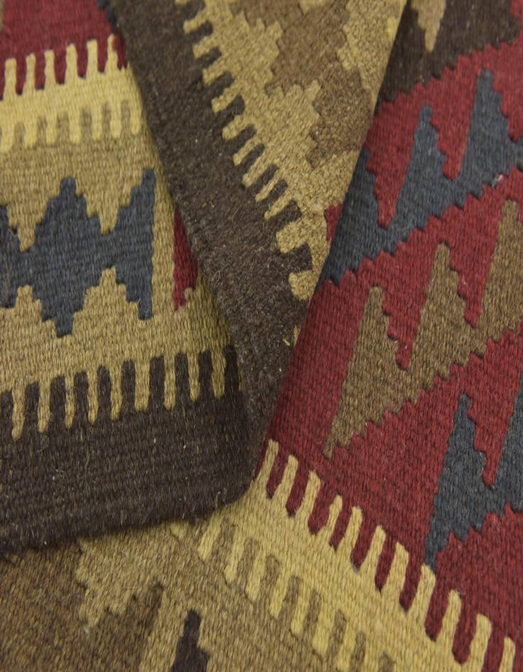 Detail image of  3' 4 x 5'  Hand Woven Kilim Maymana Wool Rug