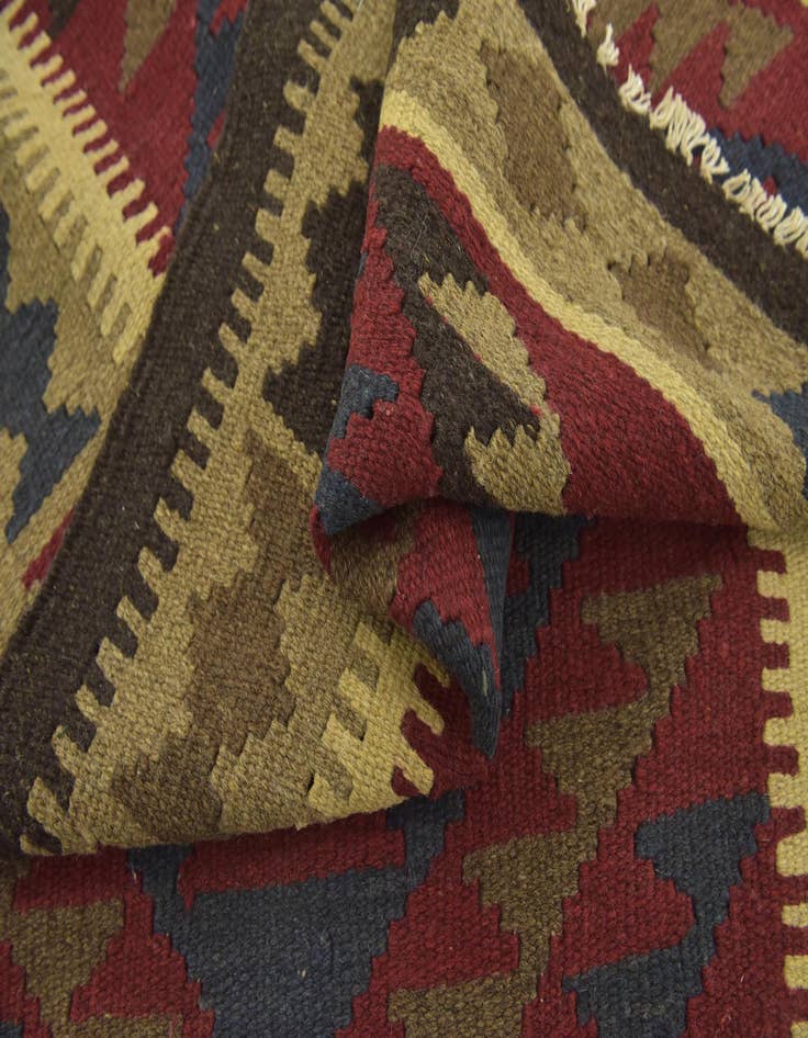 Detail image of  3' 4 x 5'  Hand Woven Kilim Maymana Wool Rug