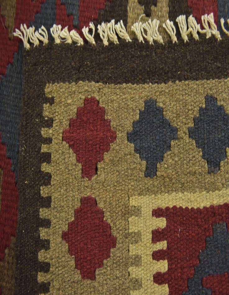 Detail image of  3' 4 x 5'  Hand Woven Kilim Maymana Wool Rug