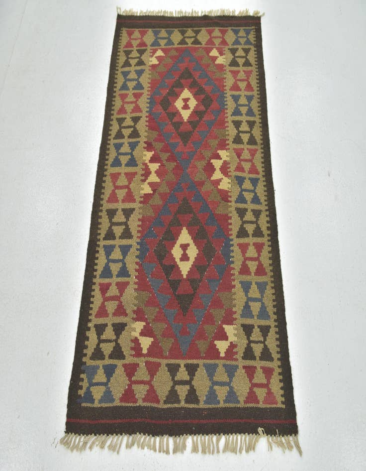 Detail image of  3' 2 x 4' 8  Hand Woven Kilim Maymana Wool Rug