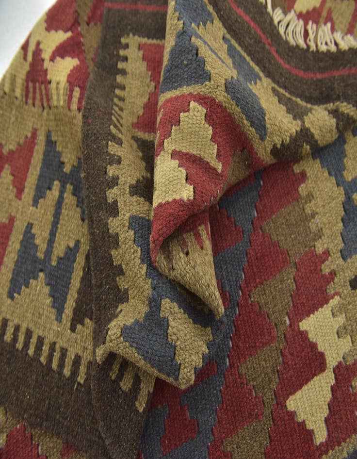Detail image of  3' 2 x 4' 8  Hand Woven Kilim Maymana Wool Rug