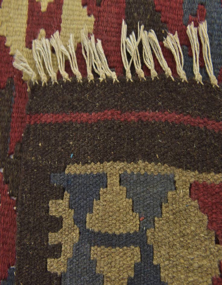 Detail image of  3' 2 x 4' 8  Hand Woven Kilim Maymana Wool Rug