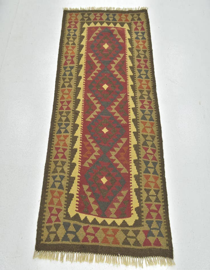 Detail image of  3' 3 x 4' 10  Hand Woven Kilim Maymana Wool Rug