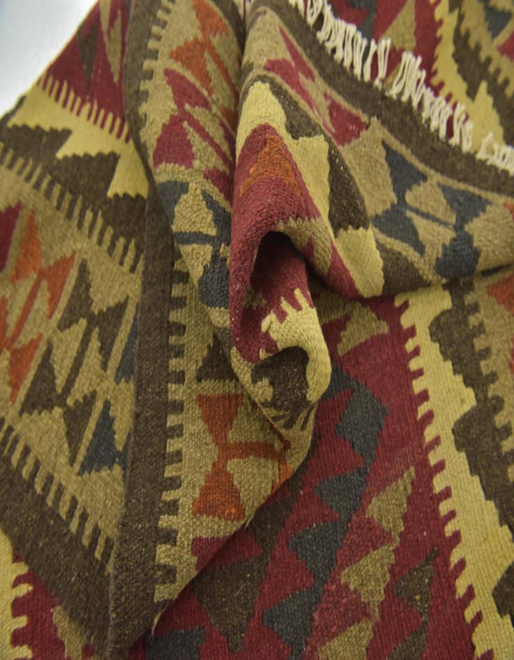 Detail image of  3' 3 x 4' 10  Hand Woven Kilim Maymana Wool Rug