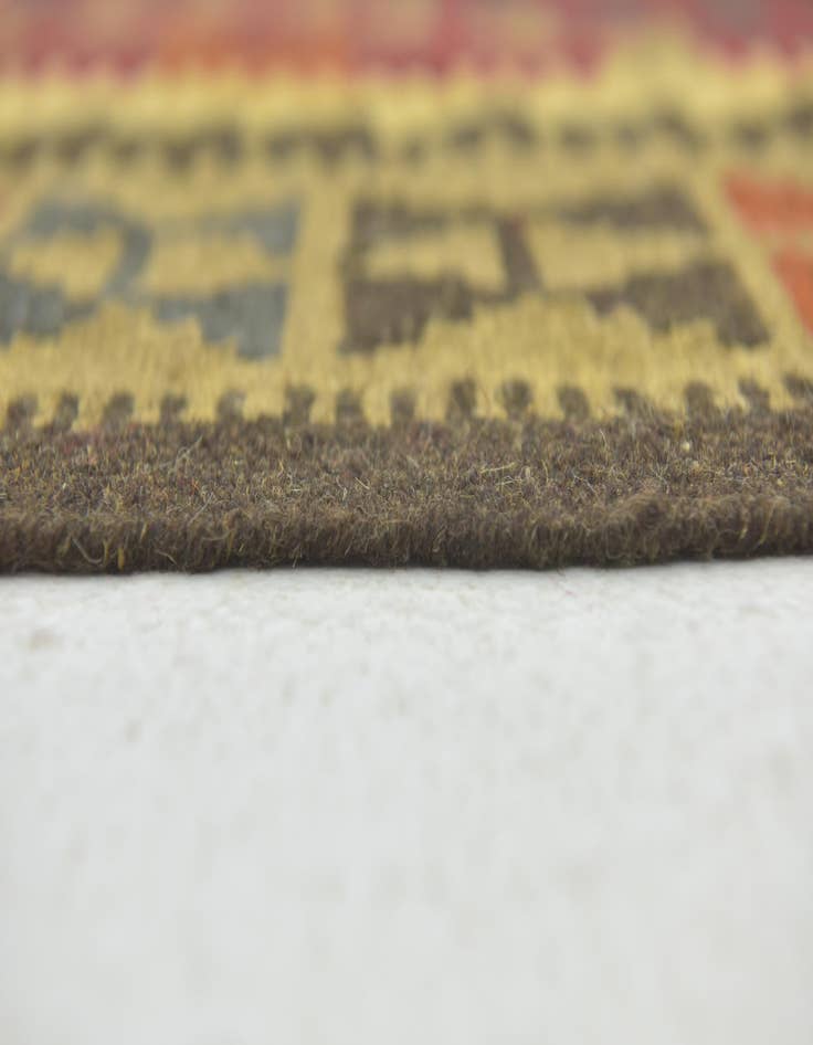 Detail image of  3' 4 x 4' 8  Hand Woven Kilim Maymana Wool Rug