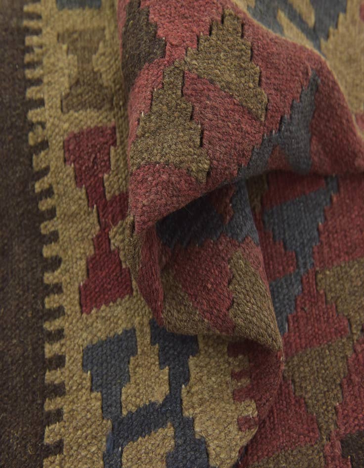 Detail image of  3' 6 x 4' 8  Hand Woven Kilim Maymana Wool Rug