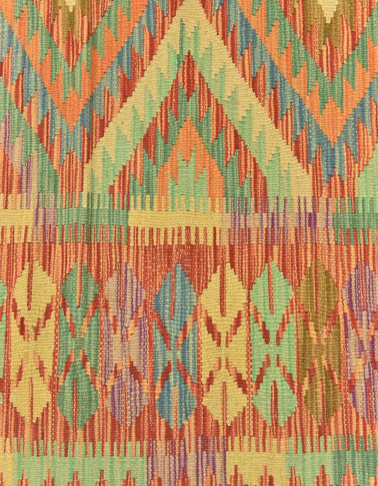 Detail image of  3' 8 x 5'  Hand Woven Kilim Maymana Wool Rug