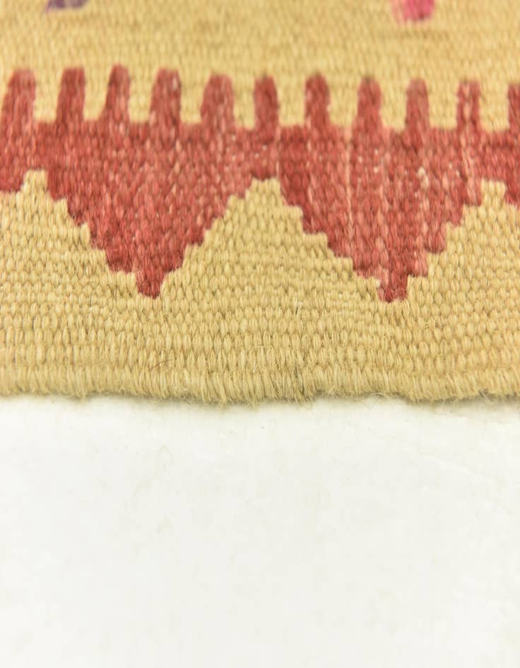 Detail image of  3' 4 x 4' 10  Hand Woven Kilim Maymana Wool Rug