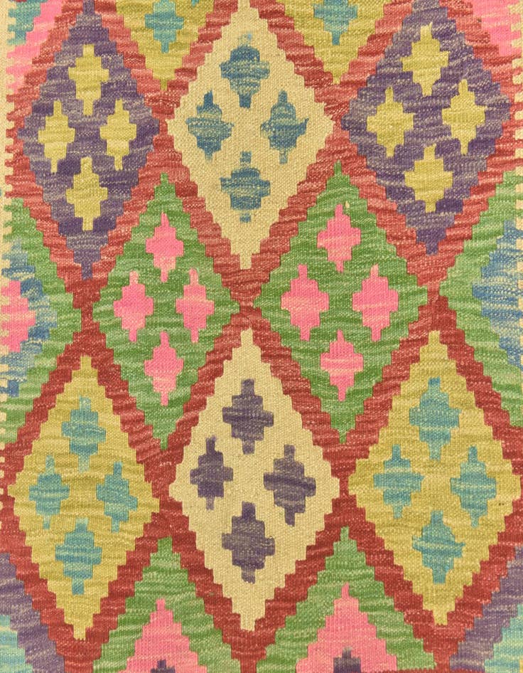 Detail image of 3' 6 x 5' 2 Hand Woven Kilim Maymana Wool Rug