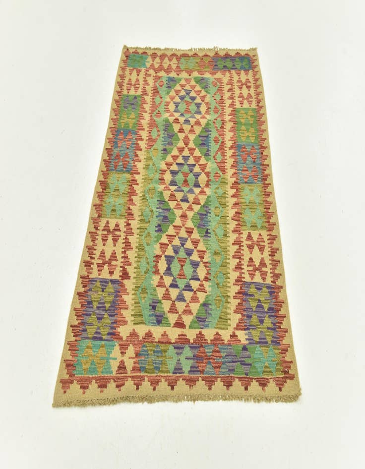 Detail image of  3' 3 x 5' 1  Hand Woven Kilim Maymana Wool Rug