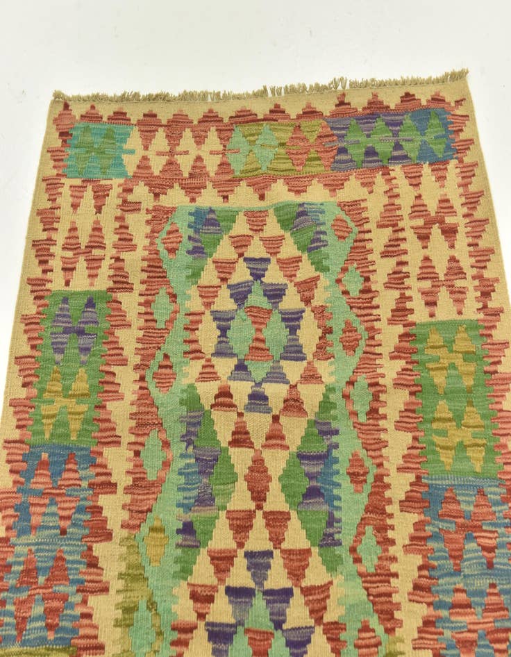 Detail image of  3' 3 x 5' 1  Hand Woven Kilim Maymana Wool Rug