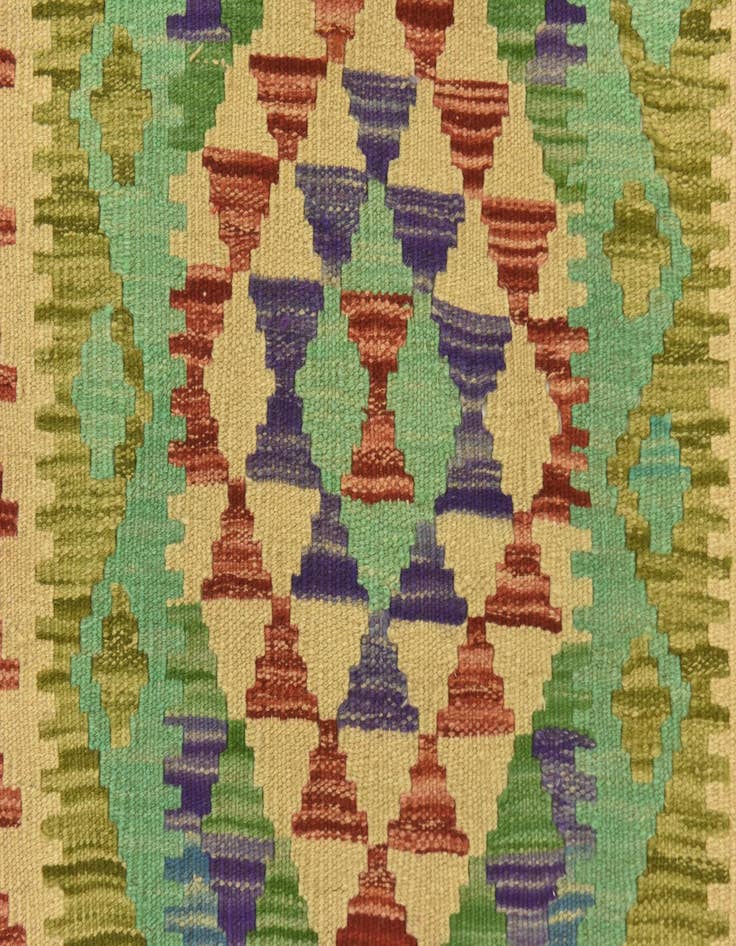 Detail image of  3' 3 x 5' 1  Hand Woven Kilim Maymana Wool Rug
