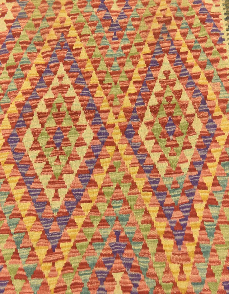 Detail image of  3' 6 x 4' 10  Hand Woven Kilim Maymana Wool Rug