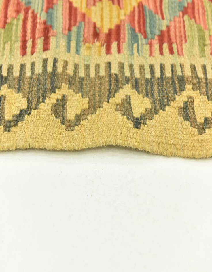 Detail image of  3' 6 x 4' 10  Hand Woven Kilim Maymana Wool Rug