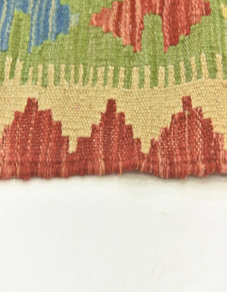 Detail image of  3' 2 x 5'  Hand Woven Kilim Maymana Wool Rug
