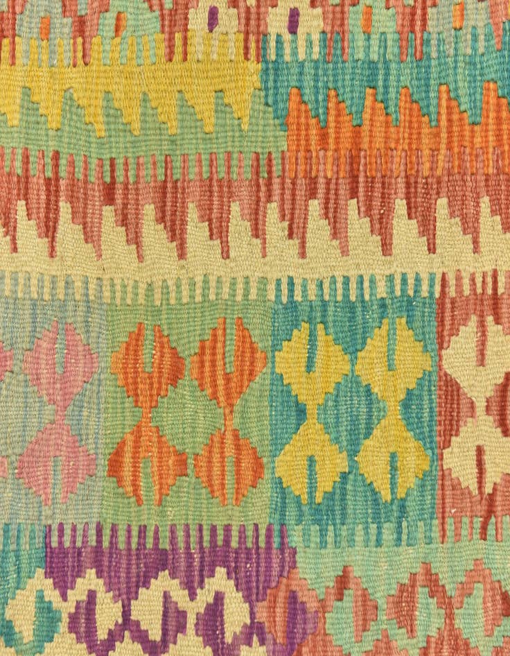 Detail image of  4' 9 x 6' 3  Hand Woven Kilim Maymana Wool Rug