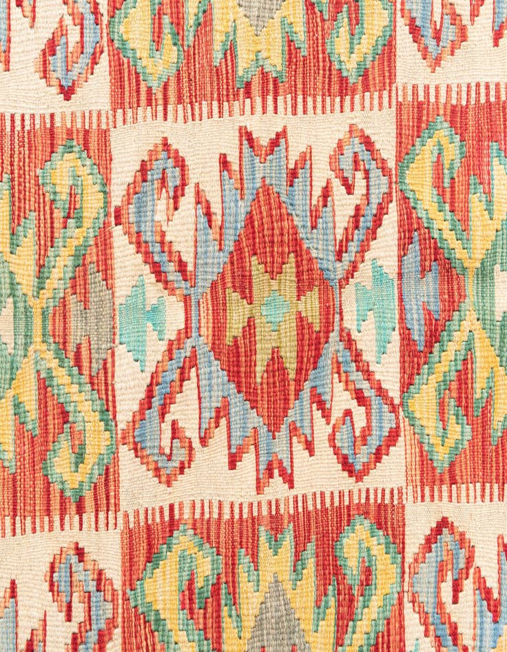 Detail image of  4' 10 x 6' 6  Hand Woven Kilim Maymana Wool Rug