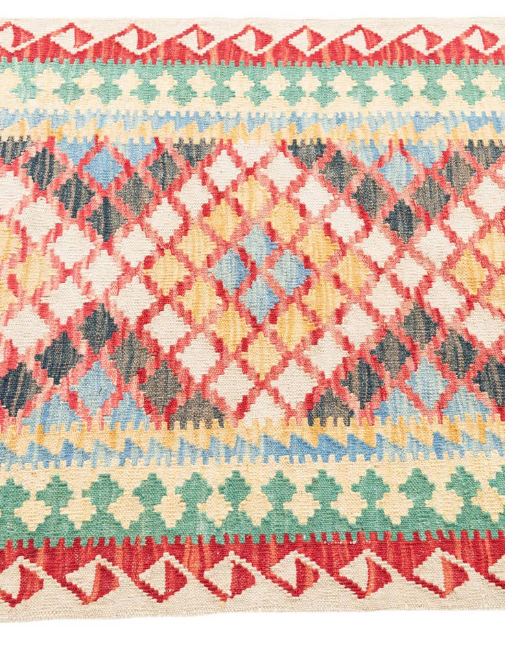 Detail image of  3' 3 x 6' 1  Hand Woven Kilim Maymana Wool Rug