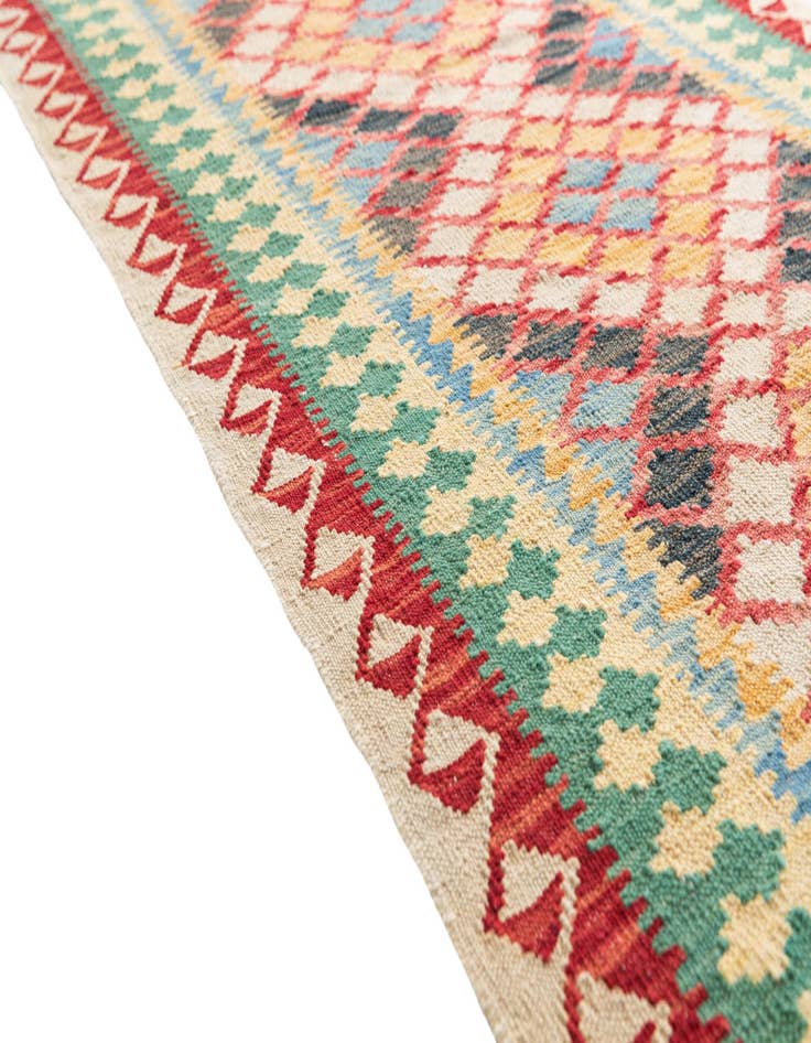 Detail image of  3' 3 x 6' 1  Hand Woven Kilim Maymana Wool Rug