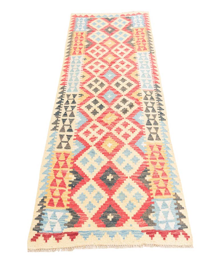 Detail image of  3' 3 x 6' 1  Hand Woven Kilim Maymana Wool Rug