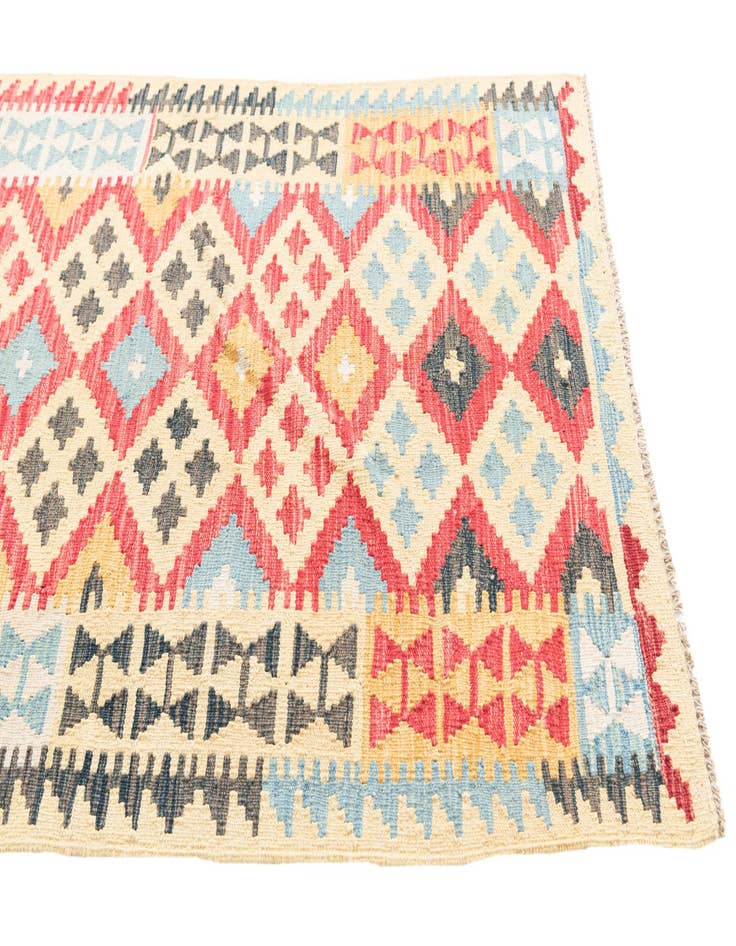 Detail image of  3' 3 x 6' 1  Hand Woven Kilim Maymana Wool Rug