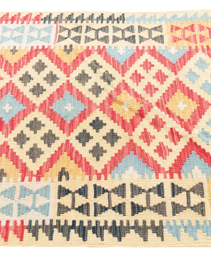 Detail image of  3' 3 x 6' 1  Hand Woven Kilim Maymana Wool Rug