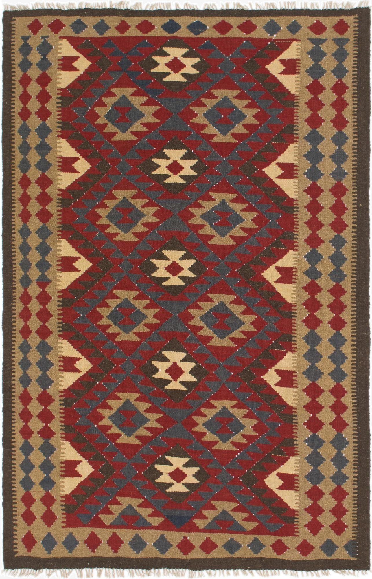  5' 5 x 8' 3  Hand Woven Kilim Maymana Wool Rug