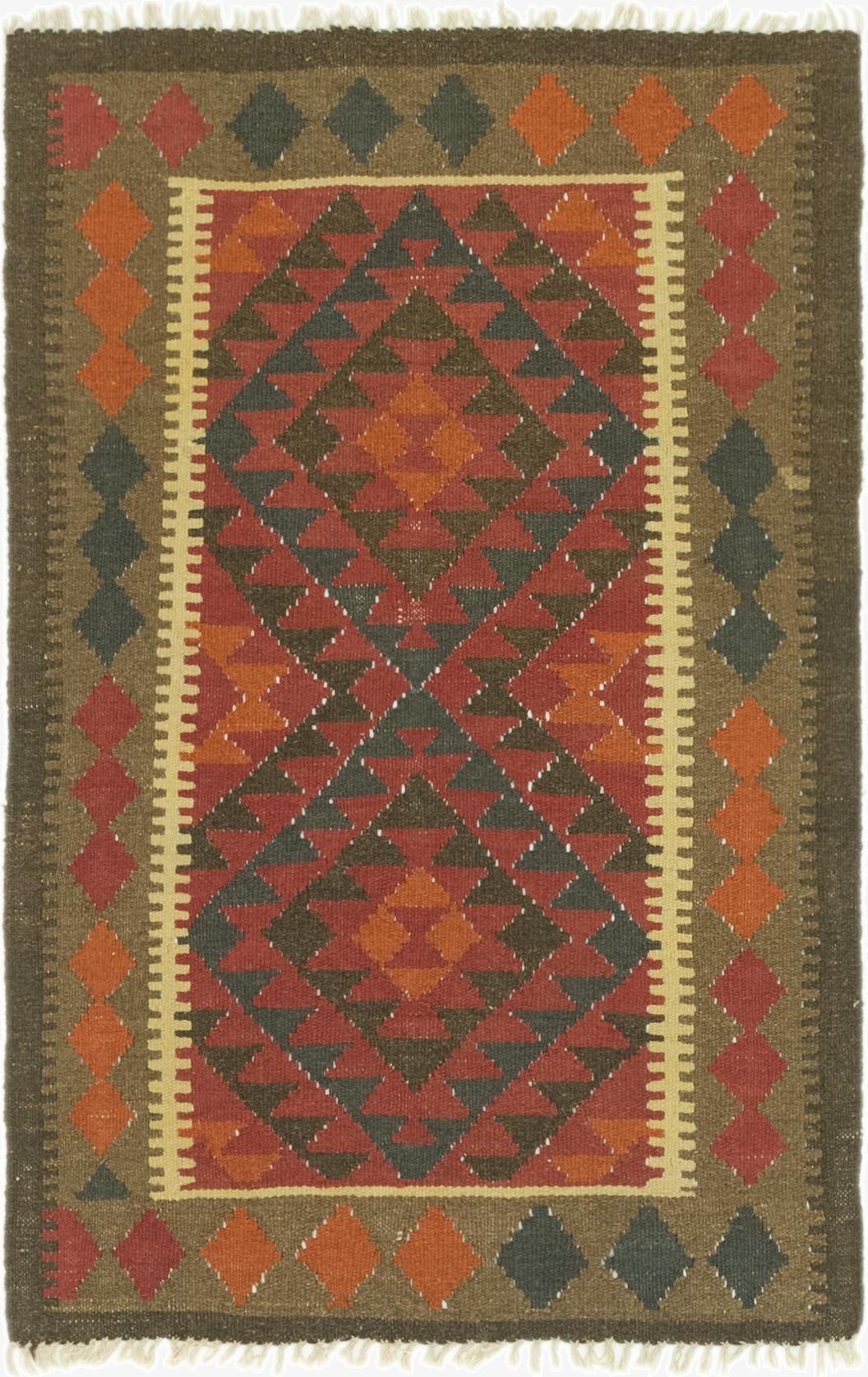  3' 3 x 4' 10  Hand Woven Kilim Maymana Wool Rug