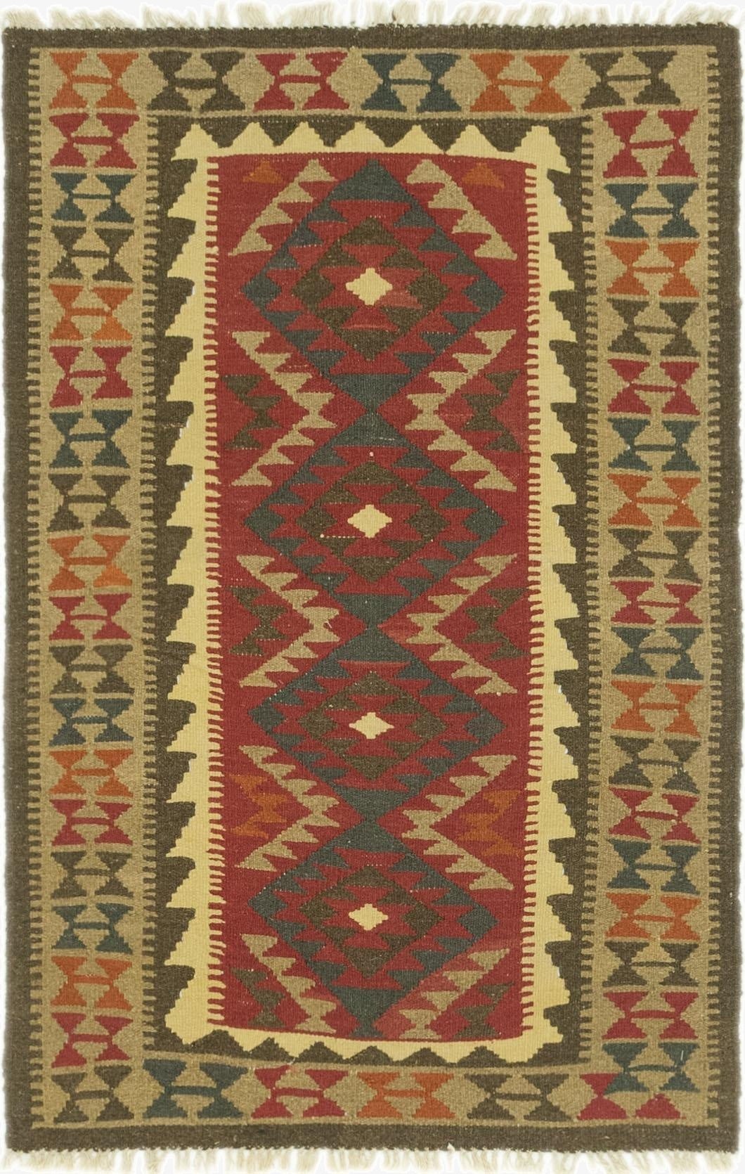 3' 3 x 4' 10  Hand Woven Kilim Maymana Wool Rug