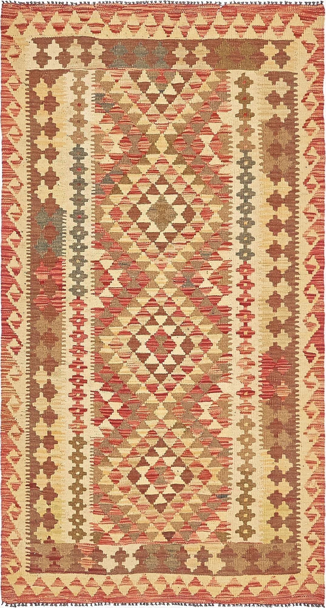  3' 6 x 6' 6  Hand Woven Kilim Maymana Wool Rug