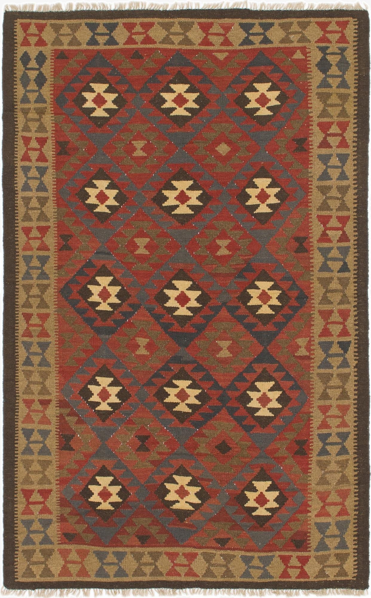  5' x 8'  Hand Woven Kilim Maymana Wool Rug