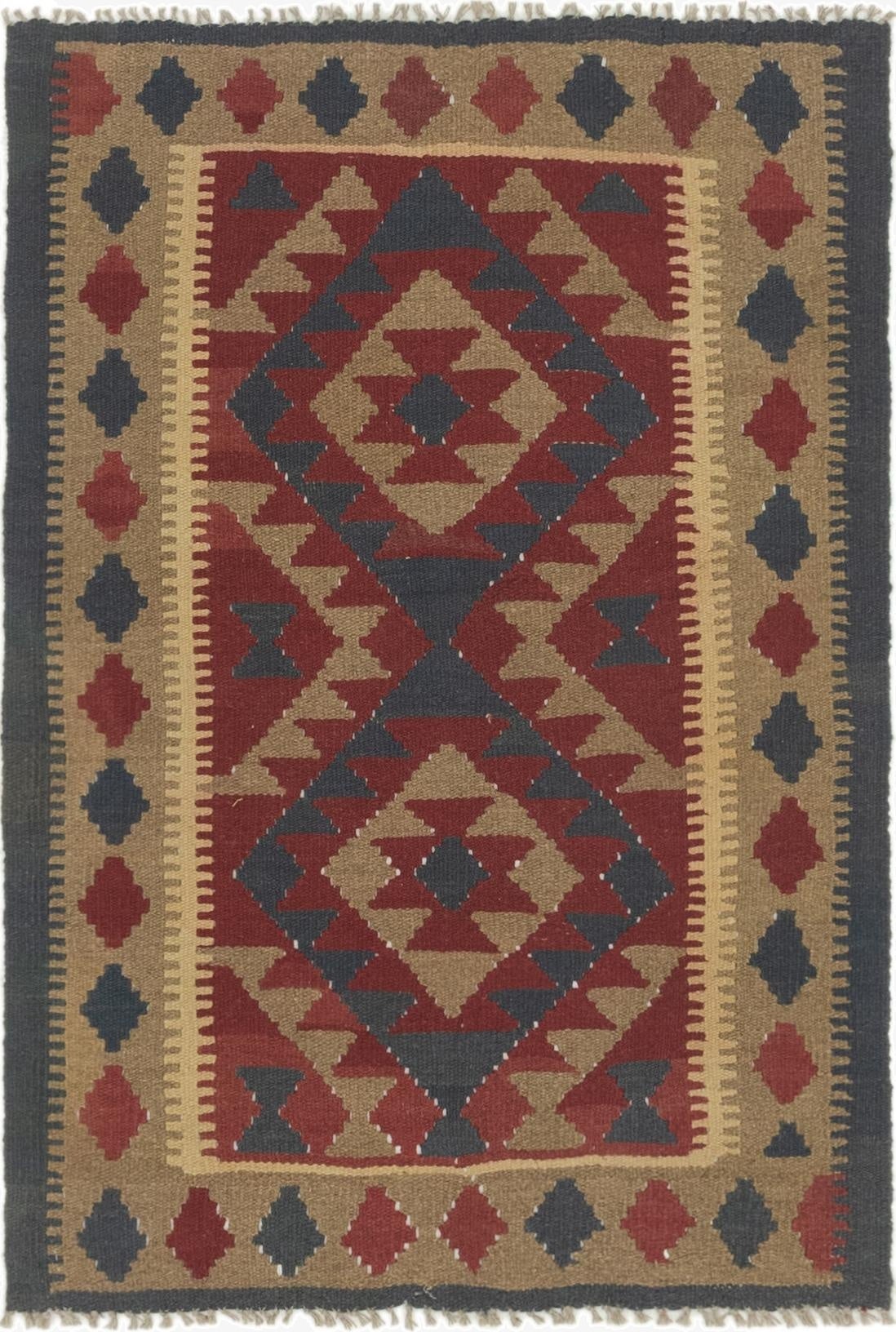  3' 3 x 4' 9  Hand Woven Kilim Maymana Wool Rug