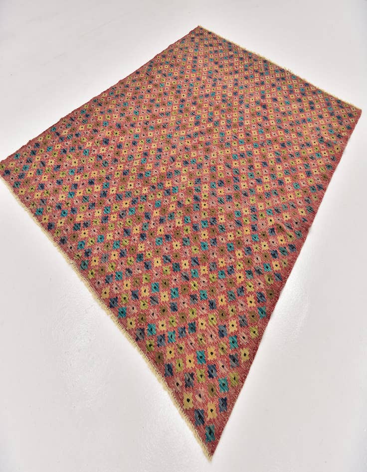 Detail image of  6' x 7' 8  Hand Woven Kilim Modern Wool Rug