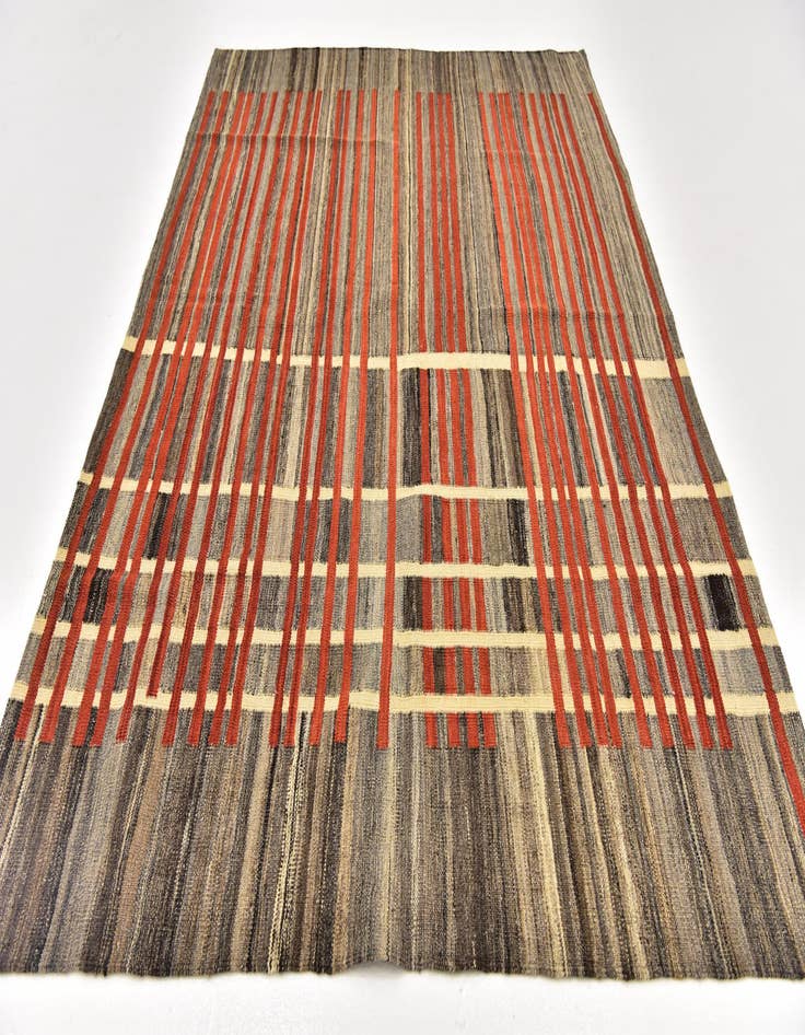 Detail image of  5' 4 x 8'  Hand Woven Kilim Modern Wool Rug