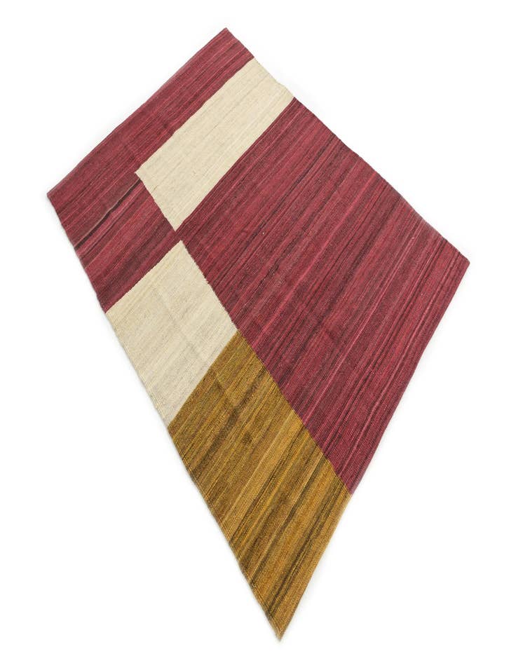 Detail image of  4' 3 x 5' 9  Hand Woven Kilim Modern Wool Rug