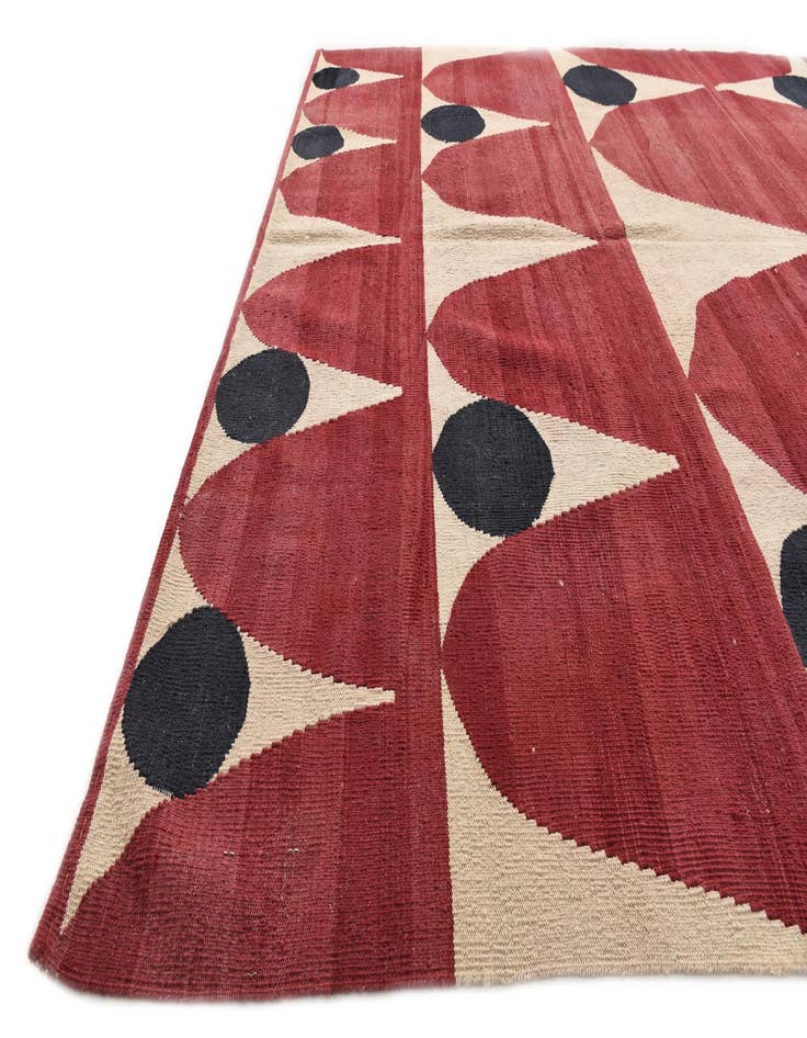 Detail image of  6' 10 x 9' 9  Hand Woven Kilim Modern Wool Rug