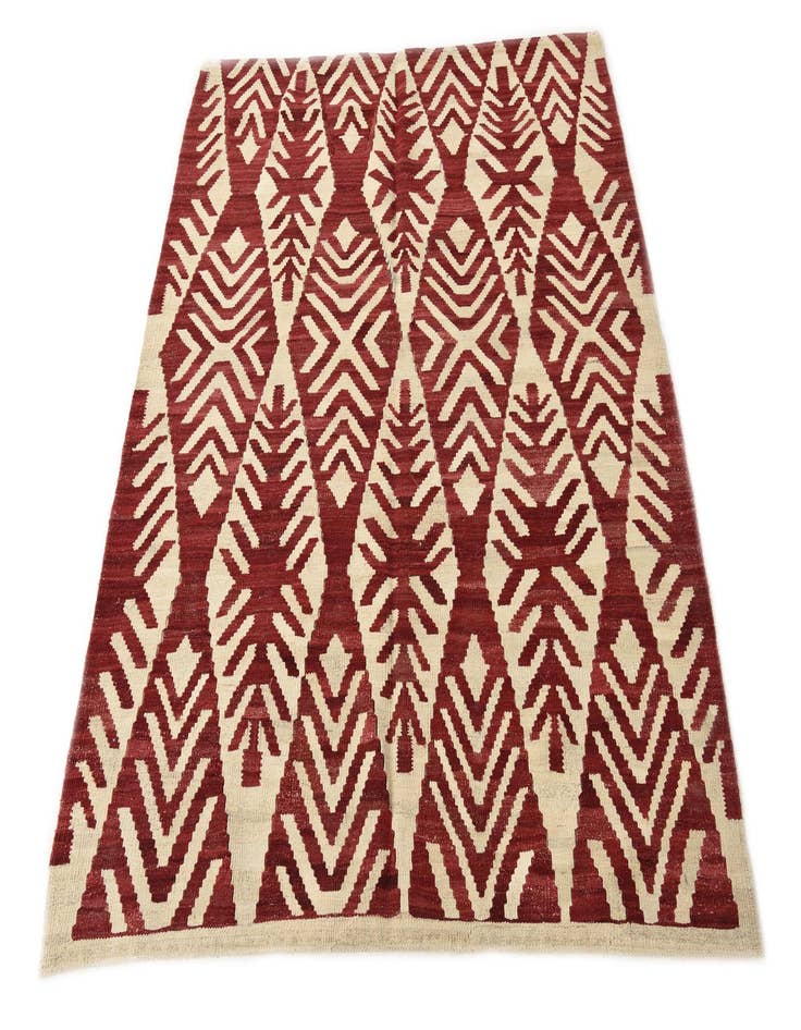 Detail image of  4' 9 x 5' 6  Hand Woven Kilim Modern Wool Rug