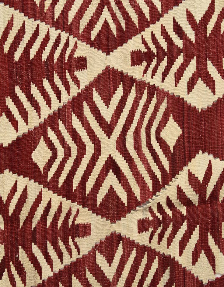 Detail image of  4' 9 x 5' 6  Hand Woven Kilim Modern Wool Rug