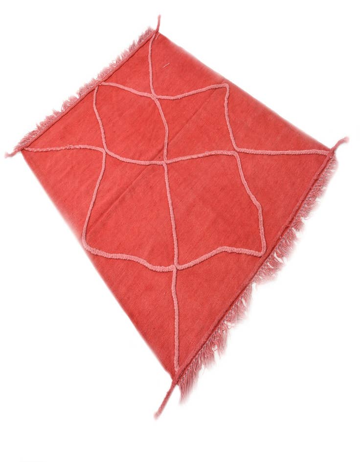 Detail image of  3' 6 x 4' 10  Hand Woven Kilim Modern Wool Rug