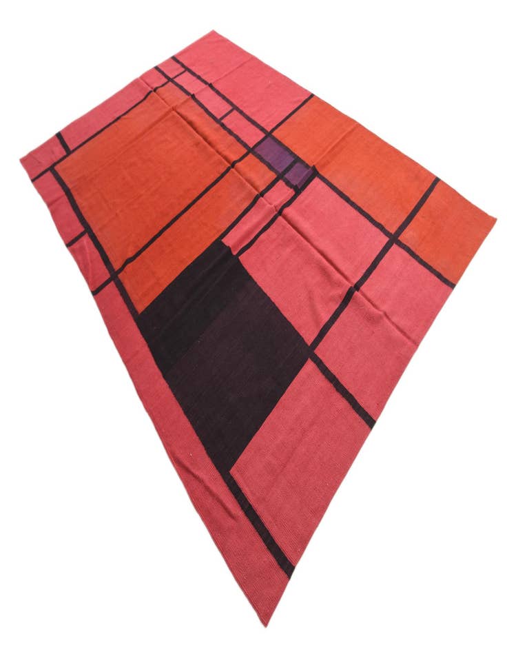 Detail image of  6' 8 x 9' 7  Hand Woven Kilim Modern Wool Rug