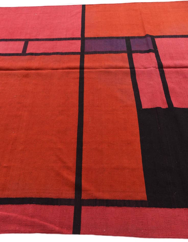 Detail image of  6' 8 x 9' 7  Hand Woven Kilim Modern Wool Rug