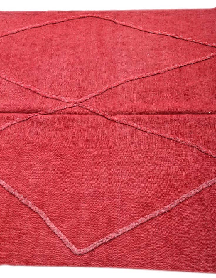 Detail image of  4' 2 x 6'  Hand Woven Kilim Modern Wool Rug