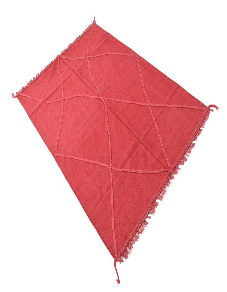 Detail image of  4' 3 x 6' 1  Hand Woven Kilim Modern Wool Rug