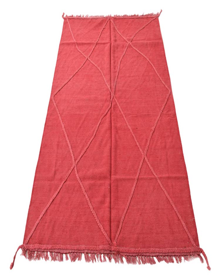 Detail image of  4' 3 x 6' 1  Hand Woven Kilim Modern Wool Rug