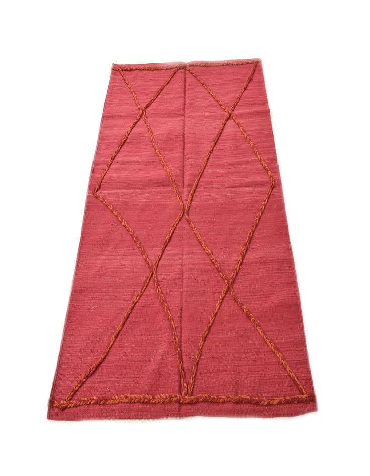 Detail image of  3' 6 x 4' 11  Hand Woven Kilim Modern Wool Rug